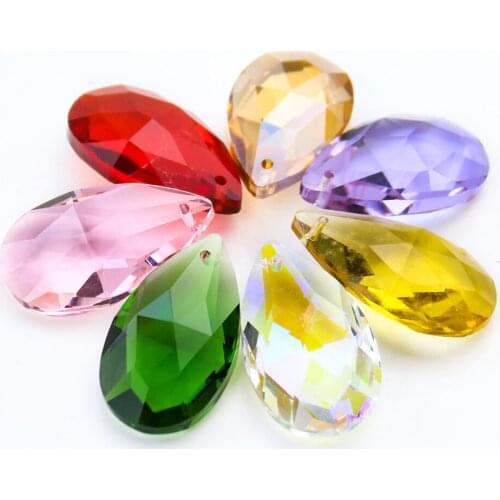 2PCS 8 Colors Tear Drop Crystal Prism Suncatcher Pendant Chandelier Crystal Lamp Parts Hanging Rainbow Maker Home Wedding Decor