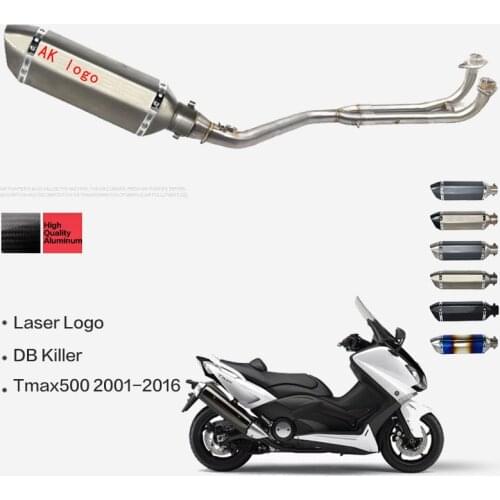 Exhaust Full exhaust system with exhaust with db killer FOR Yamaha T-max Tmax 500 530 2001-2016 tmax530 tmax500 with stickers