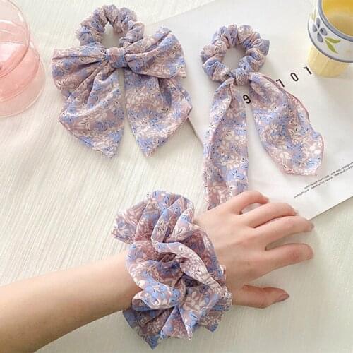 Bow tie Headband Bow and loop Butterfly Hair rope Broken flower hair circle Ribbon Hairband Purple line Retro hairband for women