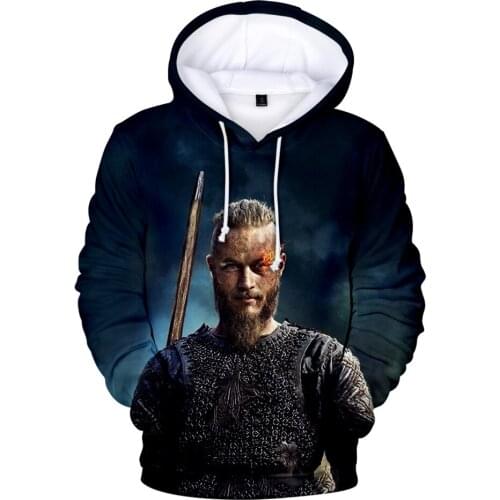 Vikings Ragnar Lothbrok 3D hoodie Sweatshirt men women Hooded Fashion Trend Polyester unisex Material Popular Clothe Oversized