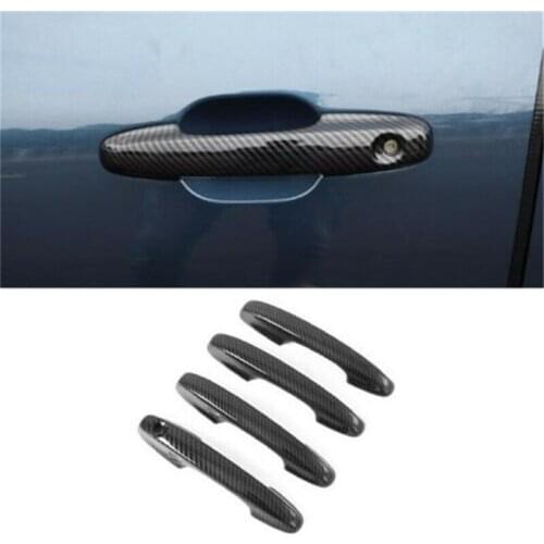 Luxurious Carbon Fiber Texture Car Outside Door Handle Cover for For Ford Escape Kuga 2020 2021 Door Handle Trim Sticker Styling