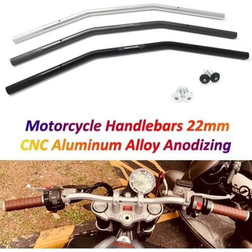 Motorcycle Handlebar for Renthal 22mm 7/8'' Aluminum Alloy Motorbike Handle Bar for Cafe Racer MT07 MT09 Z750 Z800 Z900 Z1000 R1