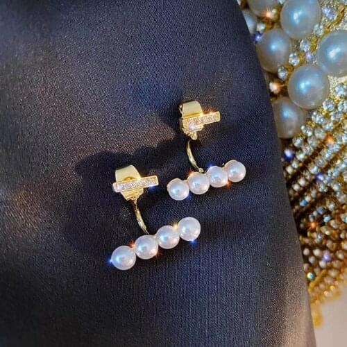 Korean earrings asymmetric hanging earrings personality sweet earrings exquisite elegant Fashion Simple Geometric Earrings