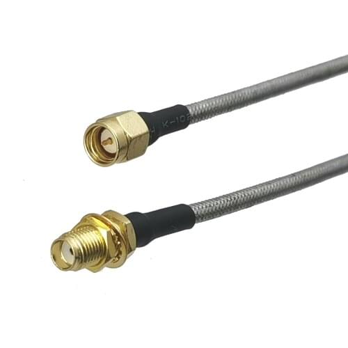 1Pcs SMA Male Plug to SMA Female jack Bulkhead Connector RG402 0.141" RF Coaxial Jumper Pigtail Semi Flexible Cable 4inch~10M
