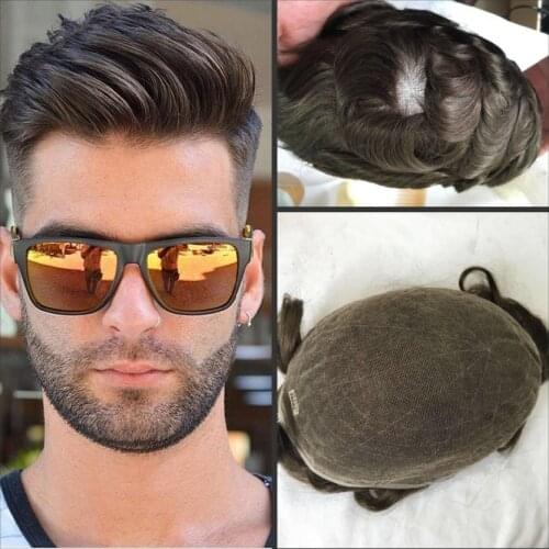 Swiss lace men Toupee ,hair replacement ,Euro remy hair mentoupeeHairpiece Remy Human Hair Replacement Wigs