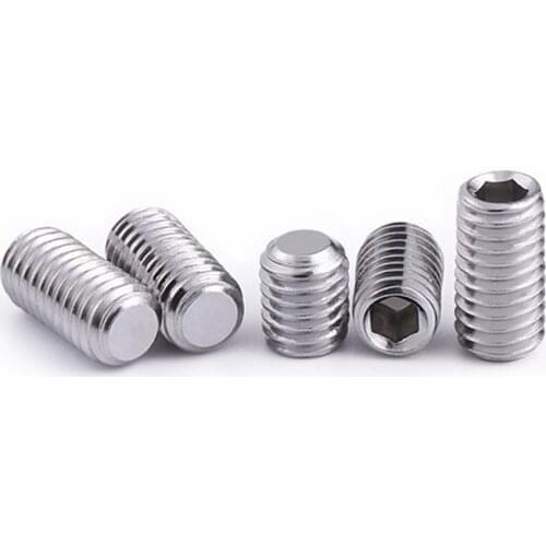 50pcs M3 M4 M5 M6 Steel Hexagon Socket Head Cap Jimmy Screws Headless Thread Grub Flat Point Set Kimi
