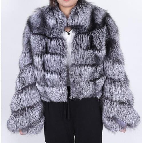 Womens Coat Winter Jacket Real Fox Fur Coat Big Fluffy Female Warm Thick Warm Outerwear Fur Coat Natural Fur