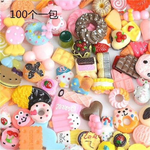 100pcs food diy Candy 1/12 simulation dollhouse miniature re-ment Mini Cakes Donuts For BJD Doll Play kitchen Food for barbie