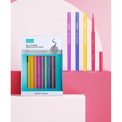 12 Pcs/Set Waterproof Eye Pencil Makeup Pen Lip Liner Pencil Waterproof Beauty Long Lasting Sexy Charming Pen Cosmetics