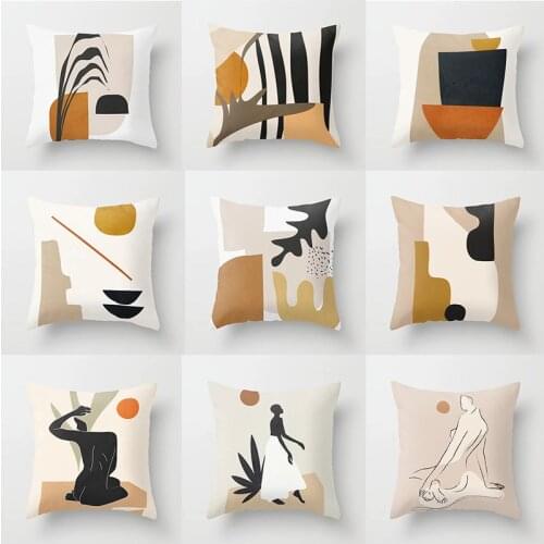 18'' Geometric Nordic Cushion Cover Tropic Modern Art Throw Pillow Cover Polyester Cushion Case Sofa Cafe Decorative PillowCover