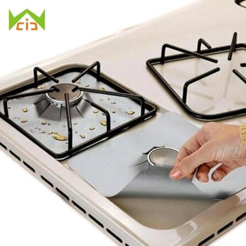 4PCS Non-Stick Stove Burner Covers Reusable Gas Stove Protectors Heat-Resistant Gas Range Covers for Kitchen Cooking Accessroies