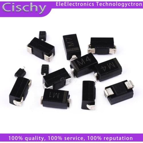 50pcs/lot SMA Rectifier diode 1N4001 M1 1N4004 M4 1N4007 M7 FR107 RS1M FR207 RS2M HER108 US1M SF18 ES1J SF14 ES1D DO-214AC