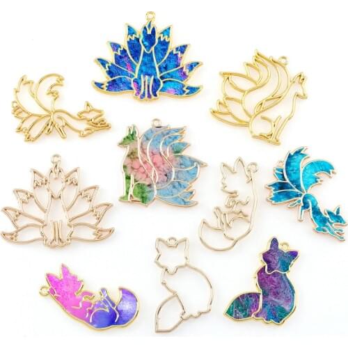 Welry Making Accessories Cartoon Nine-tailed Fox Charms Pendant Jewelry Tools DIY UV Resin Accessories for Jewelry