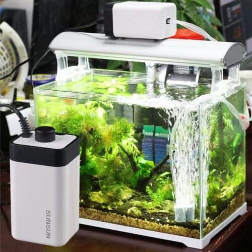 SUNSUN CT Series Aquarium Aerator Ultra Silent Aquarium Air Pump Air Compressor Oxygen Airpump Single & Double Outlet