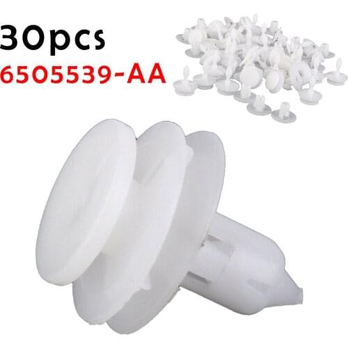 White Nylon 30pcs Door Panel Clips Retainer Fastener 6505539-AA For Jeep Grand Cherokee Fixed Clip