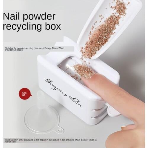 White ABS Double Layer French Powder Box Recycled Nail Powder Storage Box Portable Infiltration Powder Container Nail Tool D302