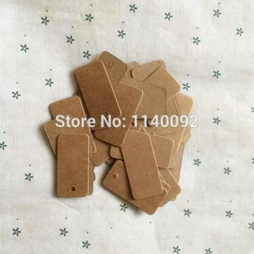 Free shipping 2x4cm 1000 pcs a lot blank 350 gsm kraft paper tags/customized jewelry tag/handmade soap price tag/garment labels