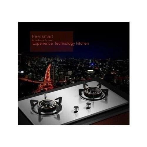 Household double-head gas stove built-in natural gas liquefied gas burner stainless steel glass double hole stove