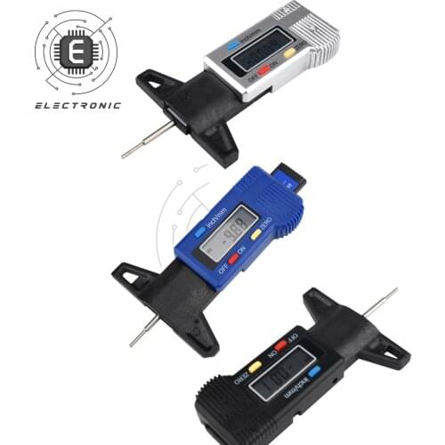 LCD Display Tread Checker Tire Tester For Cars High-Precision Electronic Digital Display Tread Depth Gauge 0-25mm