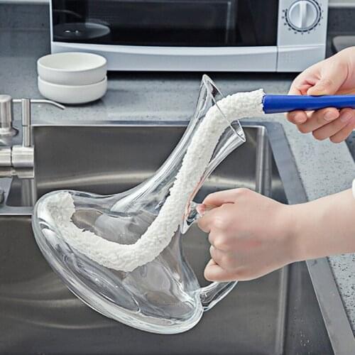 Flexible Multifunctional Cup Brush Decanter Brush Goblet Brush Red Wine Glass Brush Long-Handled Sponge And Cup Washing Brush