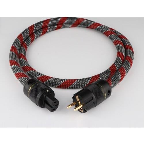 HIfi audio EU Power Cord hi-end Audiophile European AC Power cord with Gold-plated schuko plug for amplifier and player