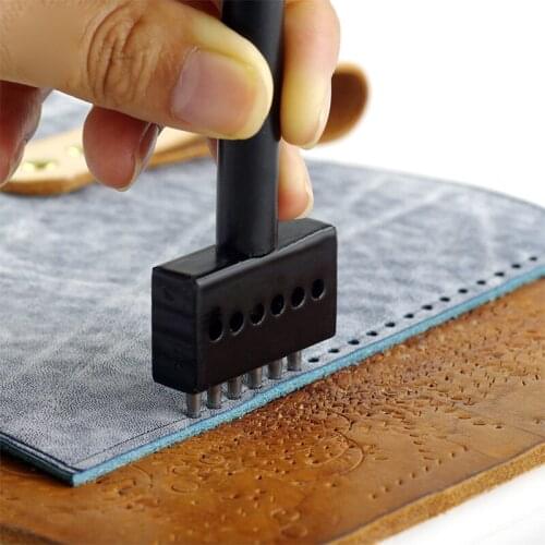 Leather Punch tool,Hole spacing 4/5/6mm,Aperture diameter 1mm,Tooth 2/4/6,row circular cut hole stitched leather Punching Tools