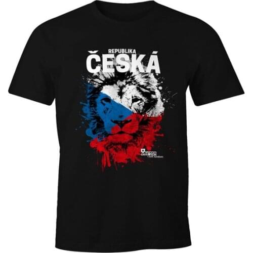 Classic Tshirts Czech Republic Lion Fans T-shirt Short Sleeve Mens T-shirts Tee Hipster Tops