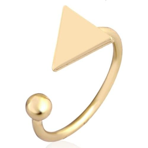 SMJEL New Trendy Adjustable Triangle with Ball Open Ring anel feminino Simple Punk Jewelry Geometric Rings for Women R173