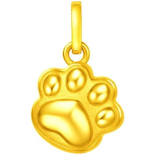 Best 24K Yellow Gold Pendant 3D Hard Gold 999 Gold Bear Hand Necklace Pendant