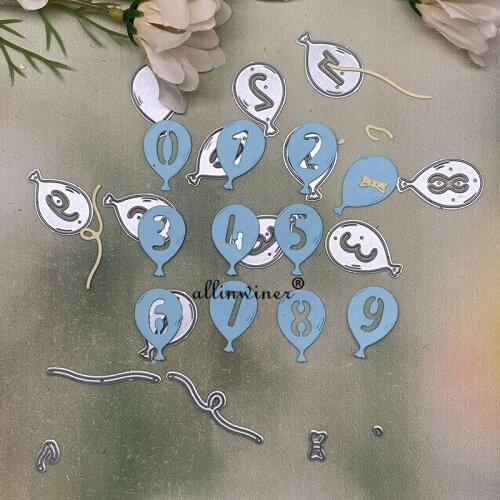 Balloon number decoration Metal Cutting Dies Stencils For DIY Scrapbooking Decorative Embossing Handcraft Die Cutting Template