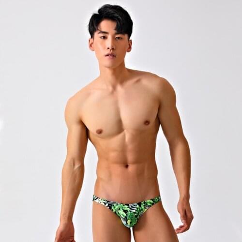 Printed Mens Swim Briefs Bikini Low Waist Sexy Swimwear Men Swimming Trunks Beach Bathing Suit Gay Swimsuit Underwear