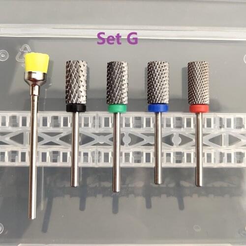 14kinds Box set Safety Tapered Safety Carbide Nail Drill Bits With Cut Drills Carbide Milling Cutter For Manicure Remove Gel