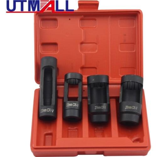 4pcs Euro-type Oxygen Sensor Socket Set Oxygen Sensor Removal Socket Wrench Tool Kit