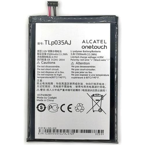 100% Original TLp035AJ 3500mAh Battery For Alcatel One Touch M823 N1 MAX Mobile Phone Latest Production Battery+Home Delivery