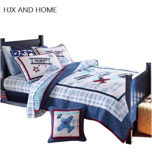 Cartoon style 100% cotton Material Gift for children 1* bedspread 1 *pillowcases Quilt Set single Quilted Bedspreads