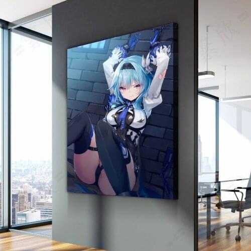 Genshin impact Game poster sexy eula girl Knights home decor hd painting wall painting bedroom anime Study Bedroom Bar Cafe Wall