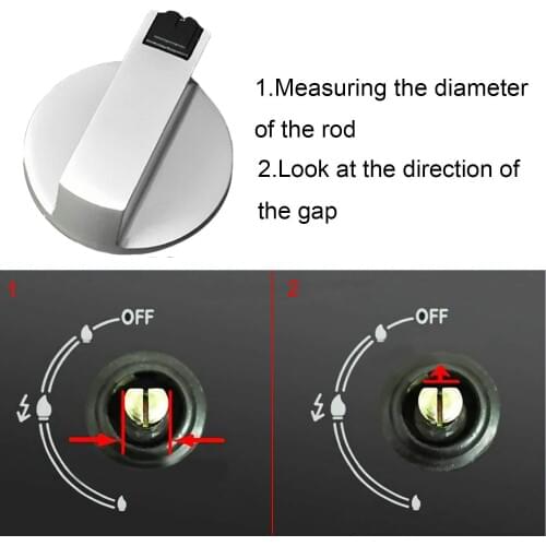 BMBY-Stoves Cooker Knobs,Oven Knob 6pcs,Zinc alloy 6mm Universal Silver Gas Stove Control Knobs Adaptors Oven Rotary Switch Co