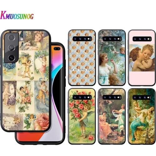 Silicone Cover Angel Cupid Retro Art For Samsung Galaxy S21 S20 FE Ultra S10 S10e Lite S9 S8 S7 Edge Plus Phone Case