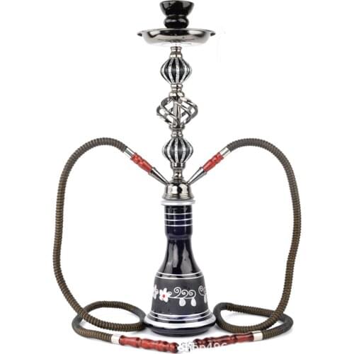 1Pcs Hookah Double Hose Glass Shisha Set Pipe Narguile Pipas Chicha Completo Nargile Accessories Bowl Charcoal Tongs Hookah