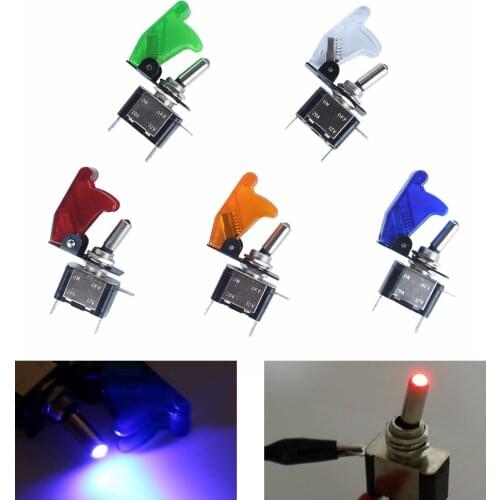 LED Switch For Cars Boats Trucks With Transparent Safety Cover , Car Switch For Chevrolet Cruze Bmw Audi Citroen Suzuki Swift