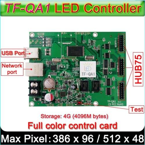 TF-QA1 Full color LED Sign control card, U disk control card, Hub75 port RGB Led Display controller Storage 4G (4096M bytes)