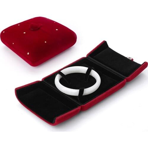 Velet New Red Bracelet Packaging Gift Jewelry Box For Luxury Female Earring Wedding Rings Pendent Storage Cases Holder For Lover