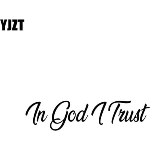 YJZT 12.7CM*3.1CM IN GOD I TRUST JESUS Vinyl Car Motorcycle Sticker Decals Black/Silver C13-000243