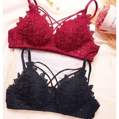 Sexy Lingerie Fashion Seamless Push Up Bras Women Underwear Lace Floral Embroidery Wireless Comfortable Bra Adjusted Bralette