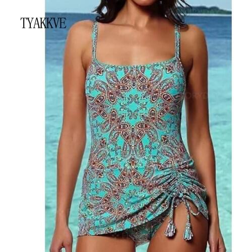 Two Piece Bikini Skirt Plus Size Swimwear Swimsuit Women Bathing Suit 2021 Mujer Sexy BeachWear Brazilian Tankini Swim Dress