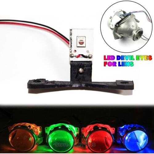 1PCS Angel Eyes Lens Refit LED Photosensitive Devil Eyes Headlights Accessories Red Gree Blue Purple Amber Demon Eyes