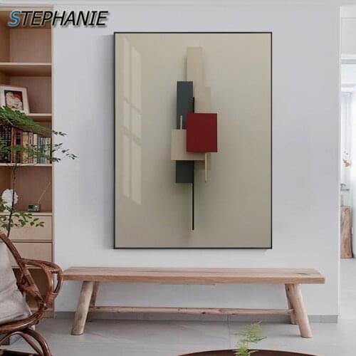 Retro Abstract Geometric Canvas Posters Prints Fashion Paintings Wall Art Pictures for Bedroom Entrance Nordic Home Decoration