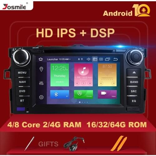 DSP IPS 2 Din Android 10 Car DVD Player Radio For TOYOTA AURIS Altis COROLLA 2012 2013 GPS navigation System multimedia 4GB 64G