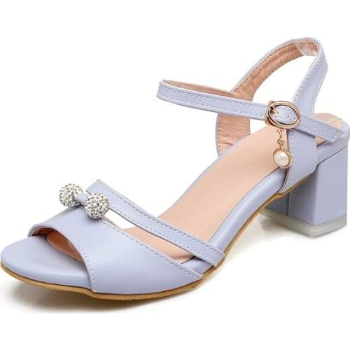 Big Size 9 10 11 12 high heels sandals women shoes woman summer ladies Fish mouth one word buckle water drill