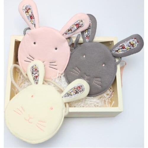 Children Girl Kids Coin Purse Bag Hobos Mini Small Cute Cotton Fabric Cartoon Rabbit Solid Korean Accessories Wholesale Gift